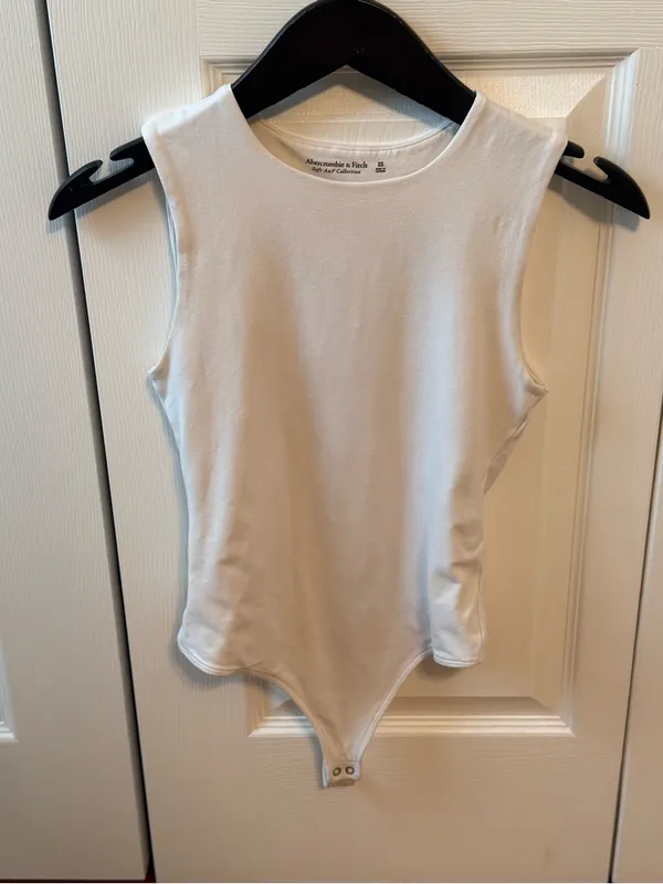 Abercrombie & Fitch Double Lined White Crewneck Bodysuit - Image 2