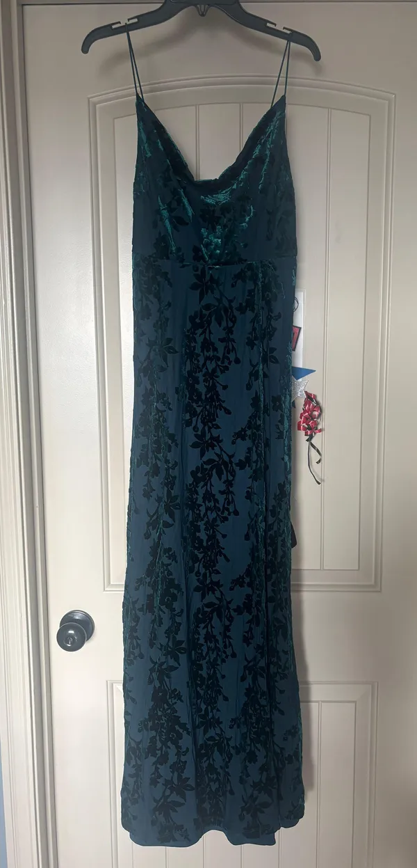 Trixxi Teal Jacquard Cowl Neck Maxi Dress - Image 2