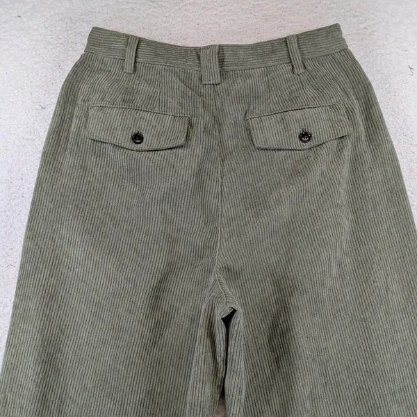 Madewell Corduroy High-rise Tapered Pants Womens 6‎ Olive Green Pleated NG506 - Image 8