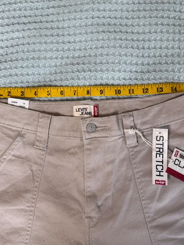 NWT Vintage Levis 550 Classic Relaxed Shorts Womens 12 Khaki Tan Twill Y2K Mom - Image 7