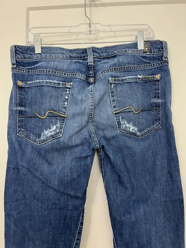 7 For All Mankind Size 30 Josefina Cropped Skinny Boyfriend Jeans - Image 4