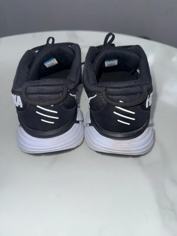 Hoka Black and White Cushioned Running Shoes - Image 3