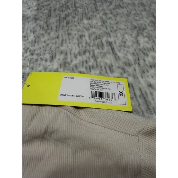 All in Motion Womens Light Beige Twist Front Long Sl. Athletic‎ Top Size 2X NWT - Image 3