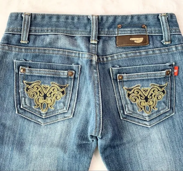 EXIT Medium Wash Denim Bermuda Jean Shorts Size 25 - Image 7