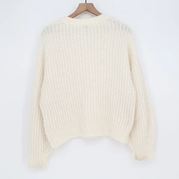 A New Day Sweater Womens S Pullover Cream Textured Knit Long Sleeve Excellent - Image 4