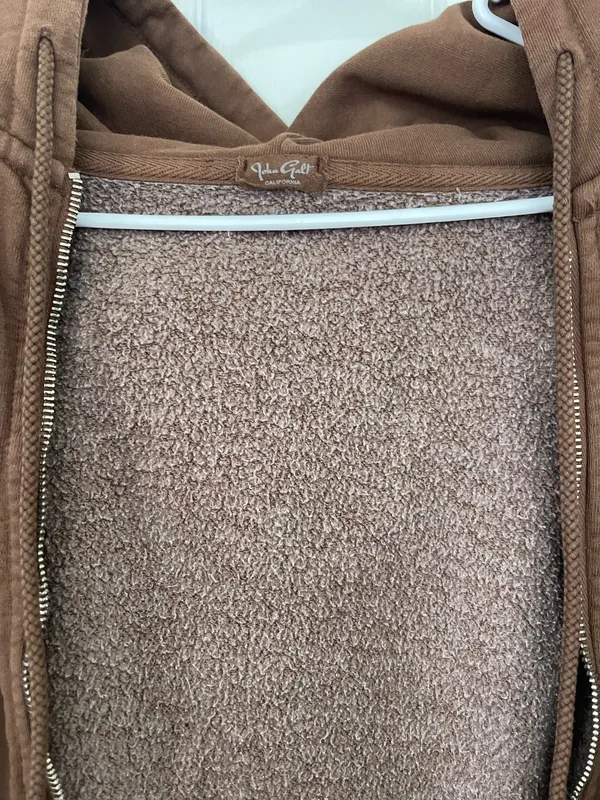Brandy Melville Zip-Up Hoodie Brown John Galt - Image 2