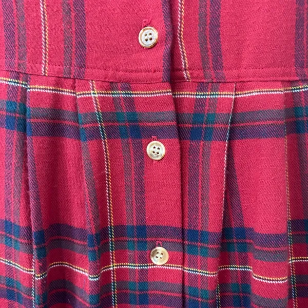 VTG H. Stockton 90s Midi Jumper Dress 10 Red Plaid‎ Farm Prairie Modest Grunge - Image 4