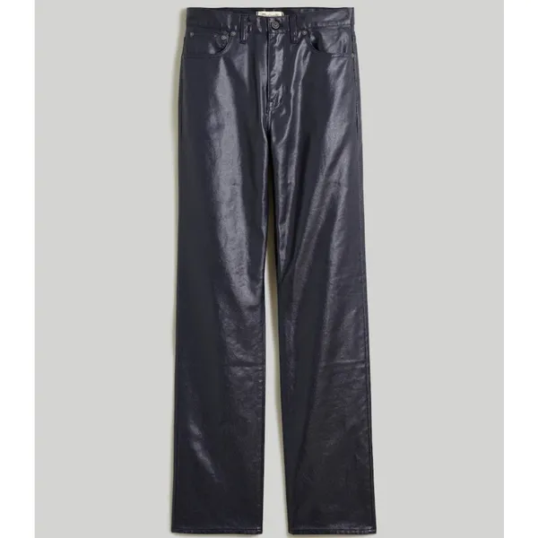 NWT Madewell The '90s Straight Jean in Coated Midnight Blue‎ Foil NN461 - Image 2