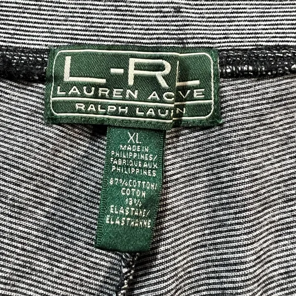 Lauren Ralph Lauren Active Leggings Womens XL‎ Black White Striped Athleisure - Image 10
