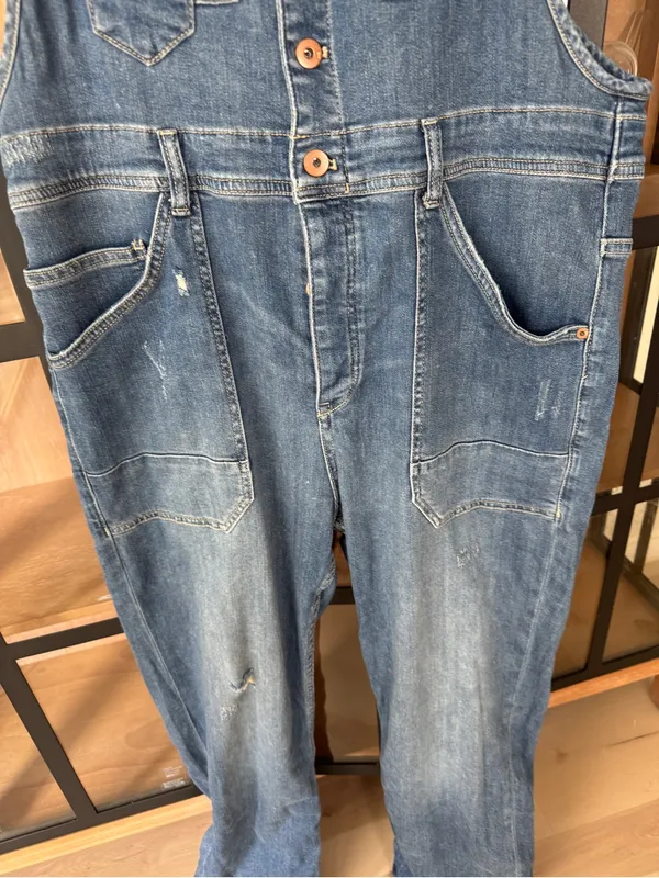 Pilcro painter denim overalls jumpsuit Anthropologie medium was straight leg - Image 7