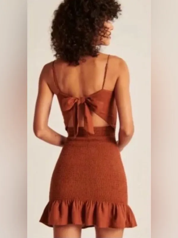 Abercrombie & Fitch Smocked Ruffle Mini Dress - Image 4