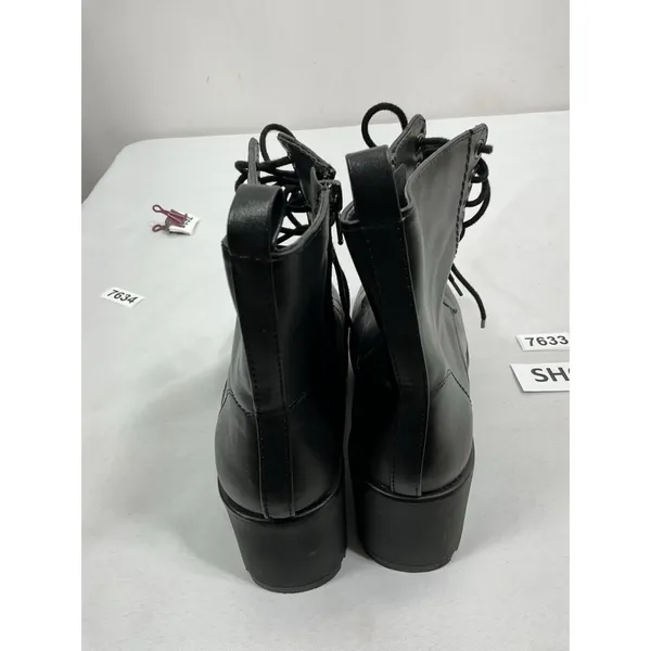 Womans Excellent Condition Soda Chunky Platform Combat Boots 8.5 Black Lug Heel - Image 4