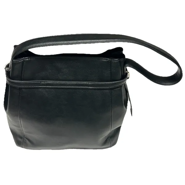 Time & Tru Dalton Shoulder Bag Black Faux Leather Purse Silver Belt Hardware NWT - Image 12