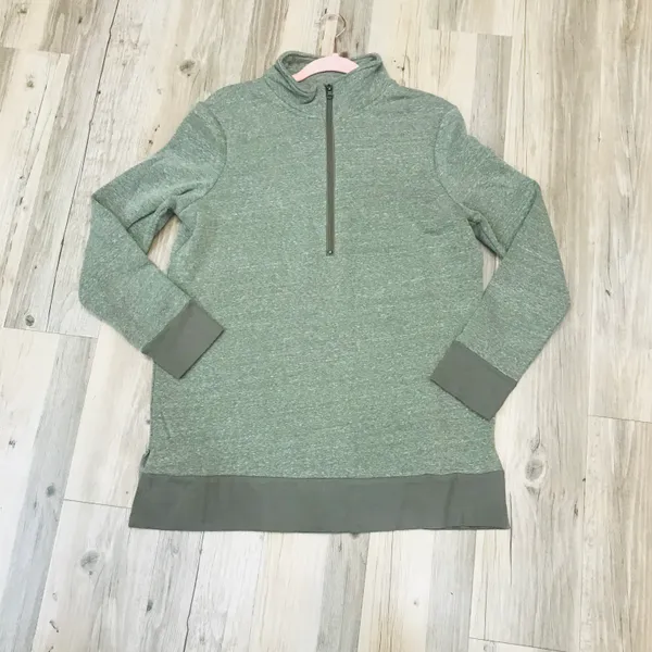 Boutique oversized zip up green two tone pull over size small. - Image 4