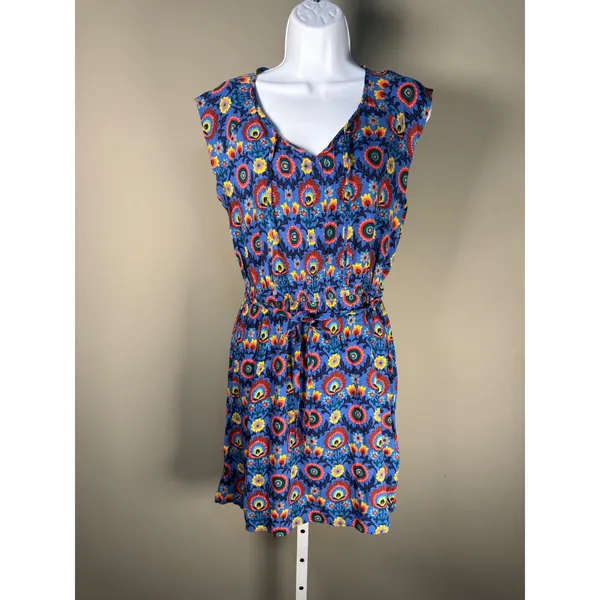Matilda Jane Splendid Floral Tie Neck Dress‎ Boho Cottagecore Rayon Medium - Image 3