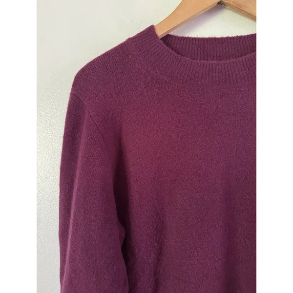 NWT J. Crew Crewneck Sweater Extra Soft Yarn Heather Royal Fuchsia Purple Medium - Image 4