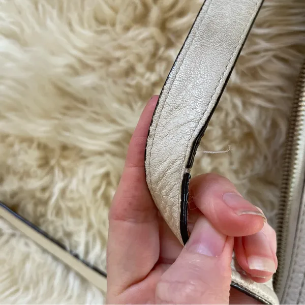 Vtg Coach Poppy Avery hobo/crossbody bag white pebbled leather - Image 14