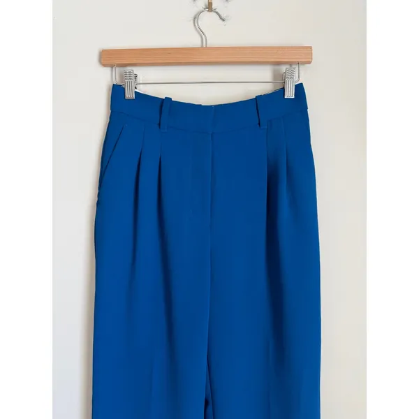 Wilfred Aritzia The Effortless Pant 2 Blue Crepette Pleated Wide Leg - Image 3