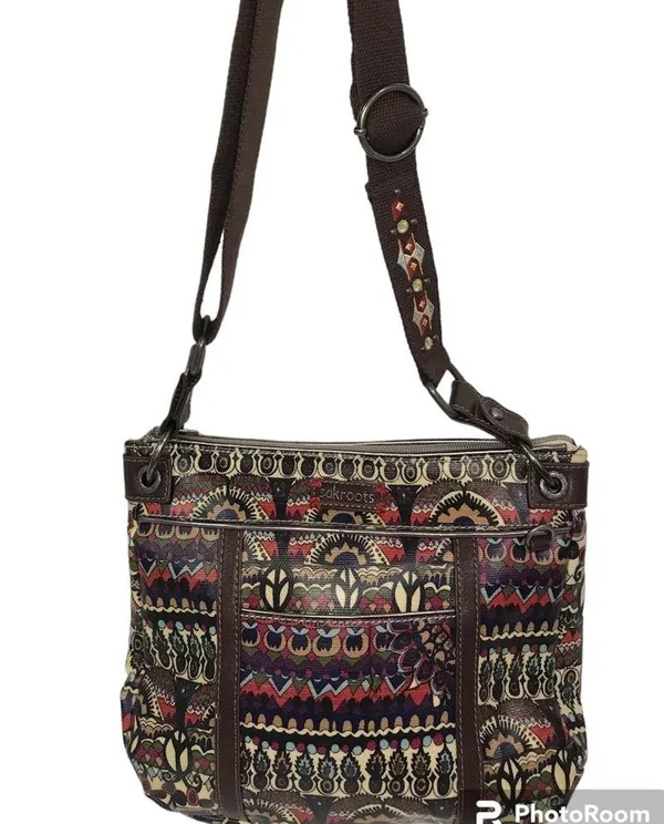 Boho artist circle tribal shoulder crossbody strap multi pocket zipper purse - Image 5