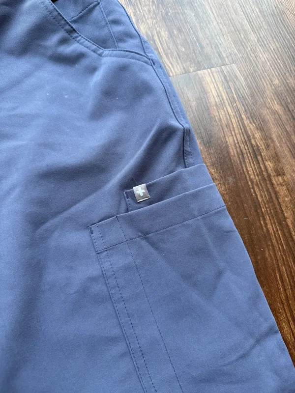 FIGS Women’s Space Navy Blue High Waisted Yola Skinny Scrub Pants - Size XXL - Image 7
