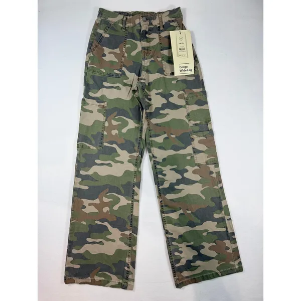 No Boundaries Women's XXS 00 Camo Cargo Wide Leg High Rise Pants NWT - Image 2