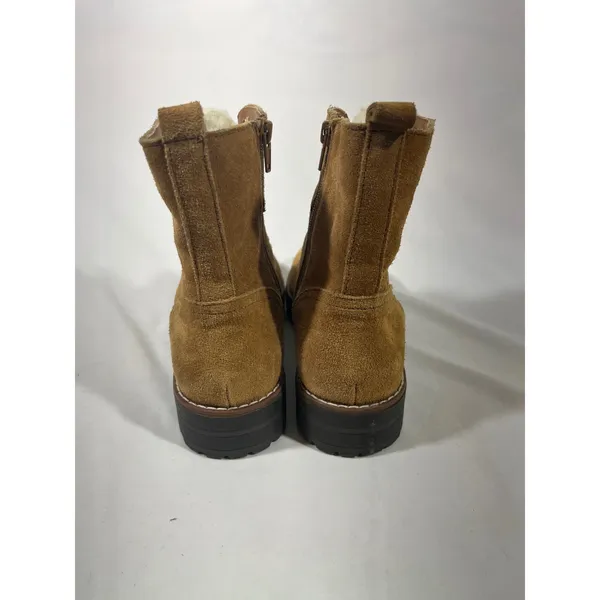 Crown and Ivy Naomi Suede Fur Lined Boots‎ Women 8 Tan Lace Up Combat Outdoors - Image 5