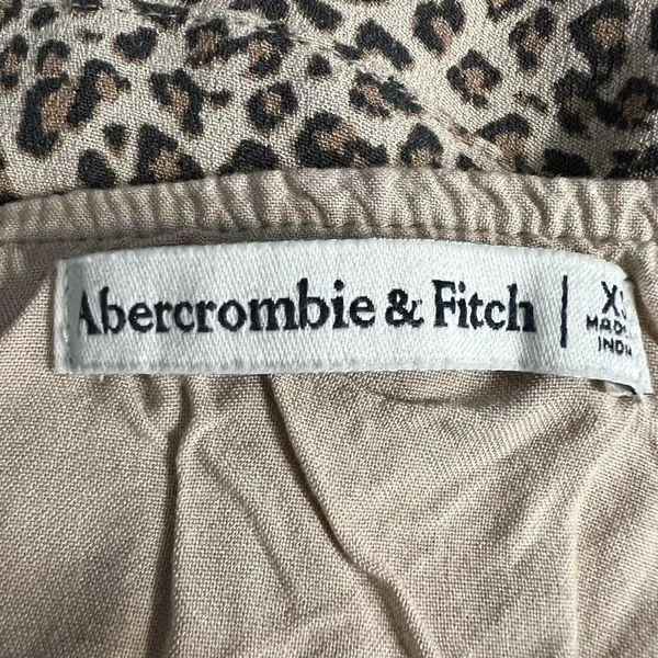 Abercrombie & Fitch Skirt Women's XS Brown Leopard Faux Wrap Ruffle Mini Summer - Image 5