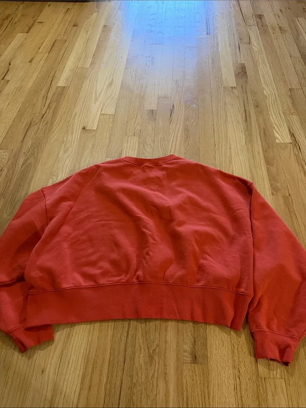 Nike Sportswear Red Orange Oversized Crewneck Sweatshirt Sz M - Image 7
