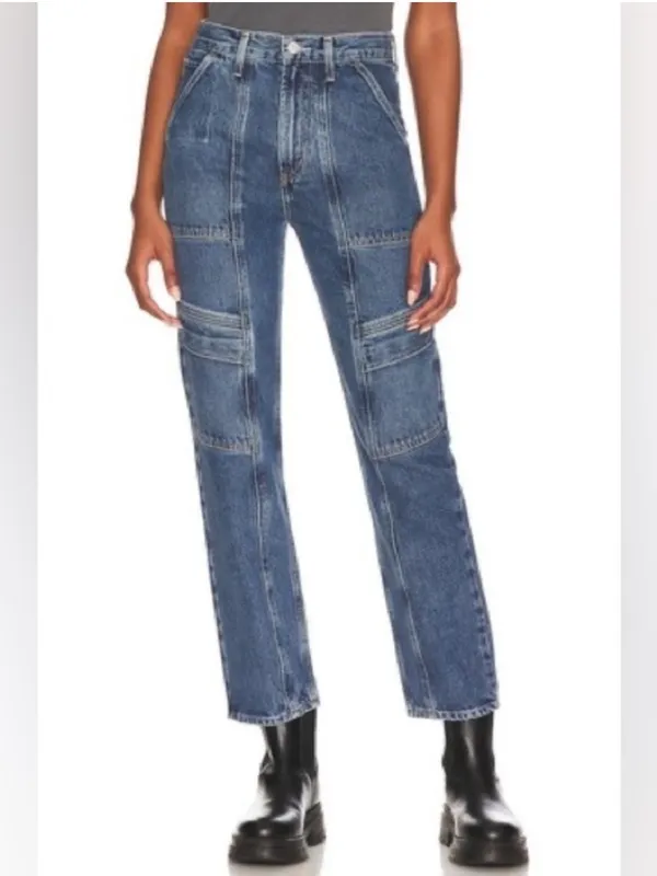 AGOLDE Cooper Cargo Jeans Pants Denim Color Regulation Women’s Sz 32 - Image 2