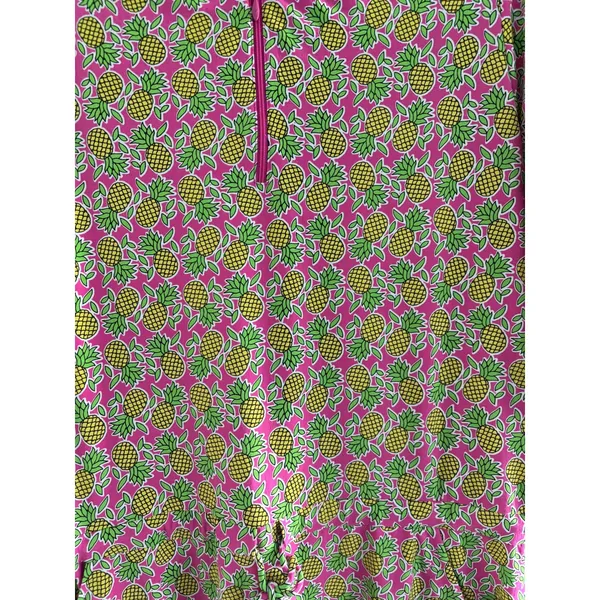 Ibkul Dress Medium Pink Pineapple‎ 3/4 Sleeve Mock Neck Stretch Golf Tennis UPF - Image 5