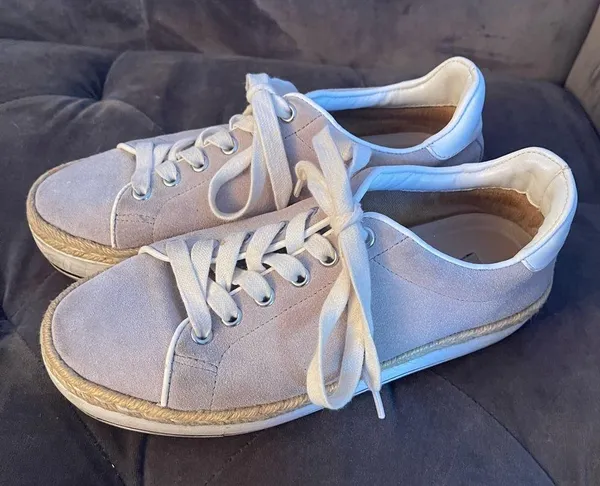 Steve Madden Rule Platform Suede Taupe Sneakers Size 7.5 - Image 5