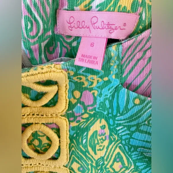 LILLY PULITZER Marigold Skort Green & Yellow Sundance Print - Image 3