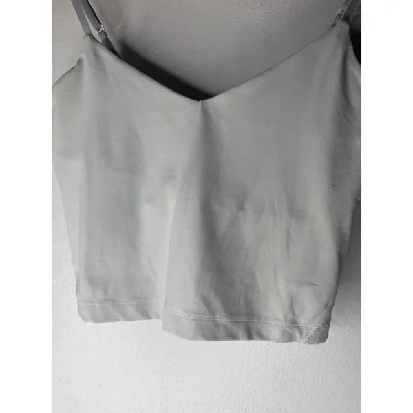 Lululemon Align Tank Top Light Grey Nulu Cropped Yoga Camisole Size 6 LW1EZJS - Image 3