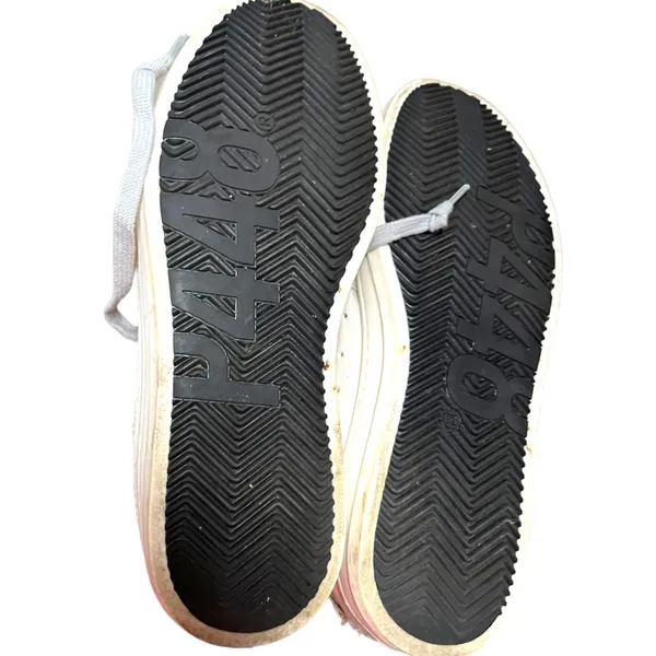 P448 John Pearl Silver Glitter Leather Low Top Sneakers Size 38 / US 7.5 - Image 11