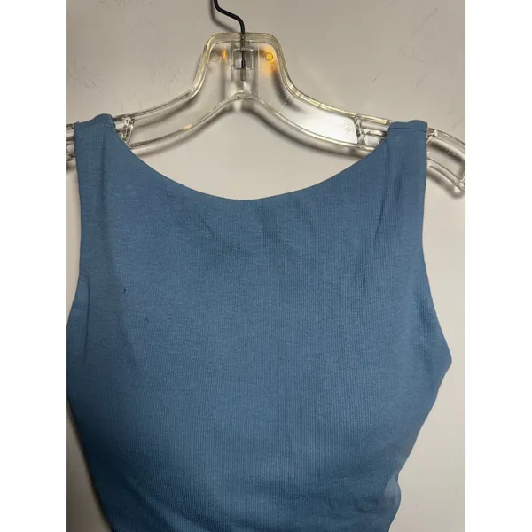 Brand New OGL Cashsoft Mockneck Cap Sleeve Tank NWT Size S Blue - Image 4