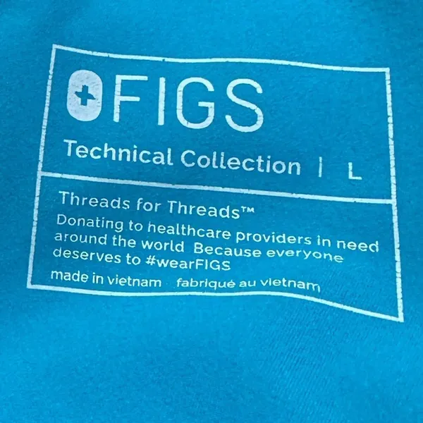 Figs Technical Collection Blue Green Scrub Pants Women’s Large - Image 3