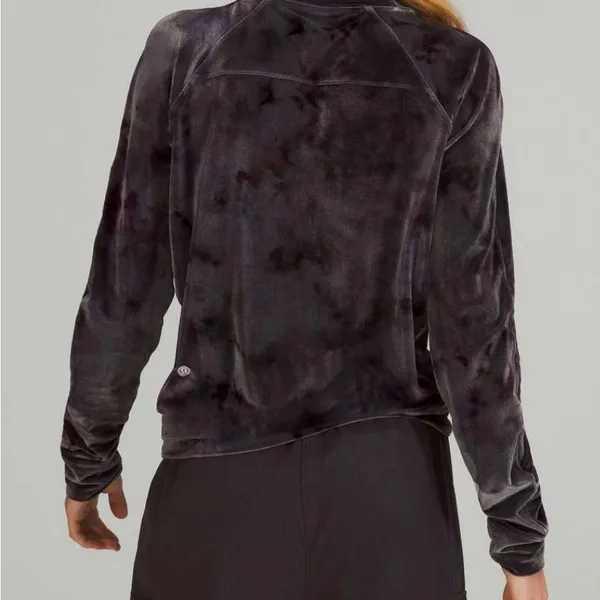1056 Lululemon Velour Warm Down Crew in the Interstellar Dark Grey Multi Black Size M - Image 2