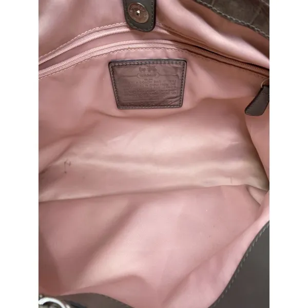 COACH Animal Embossed Leather Gray Shoulder Bag - Image 11