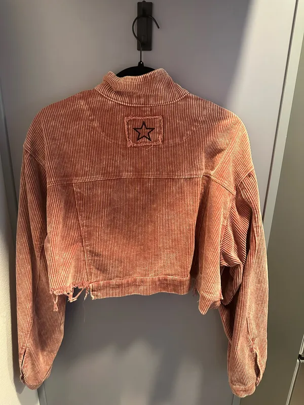 POL Jacket Corduroy Women’s Large Distressed Collared - Image 2