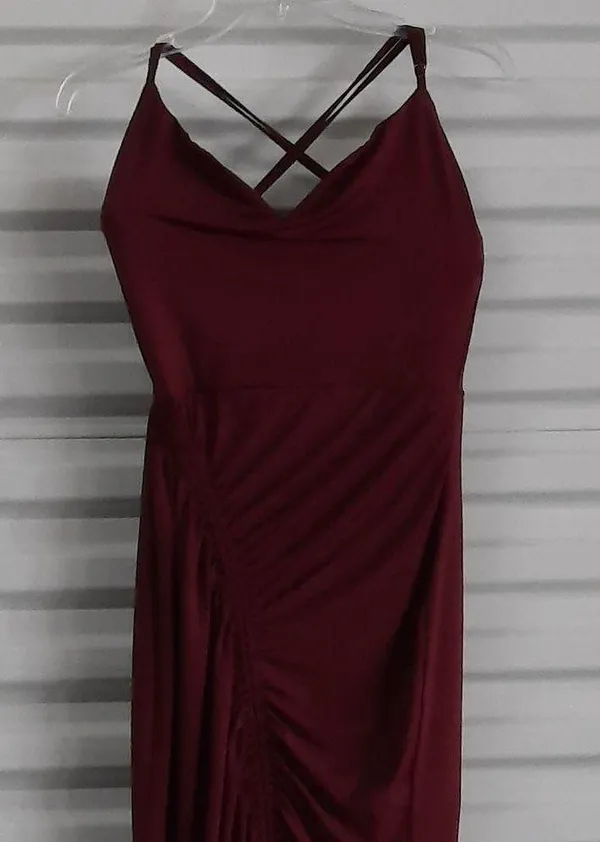 Women's Dress Size Small Burgundy Stretch Cocktail Party Dress Night Out Strappy - Image 7