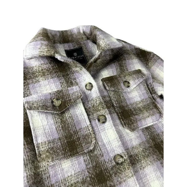 Bagatelle Collection Plaid‎ Shacket XS Brown Purple Button Up Cabincore Jacket - Image 3