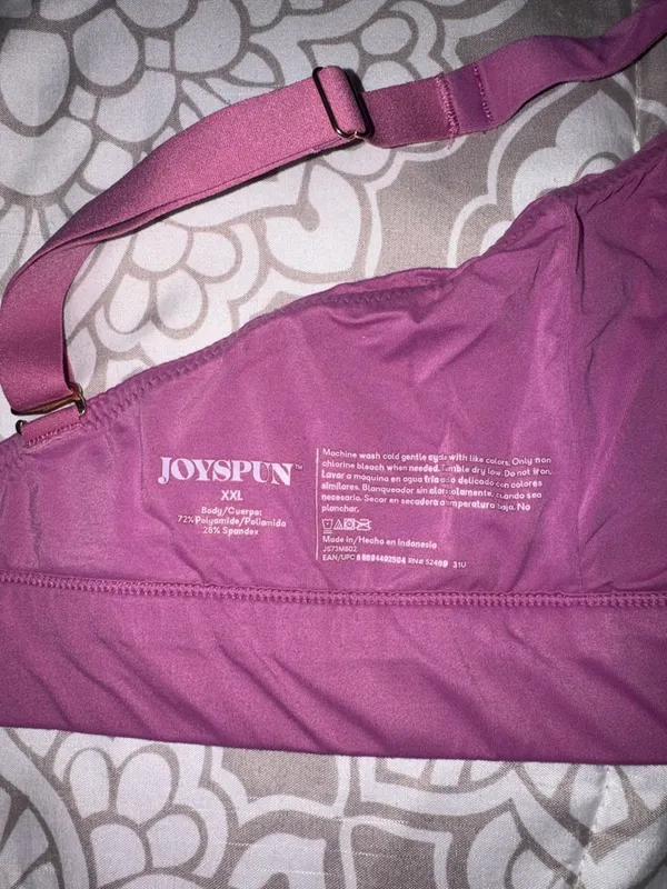 Joyspun Wireless V-Neck Bralette in Purple. Size XXL - Image 6