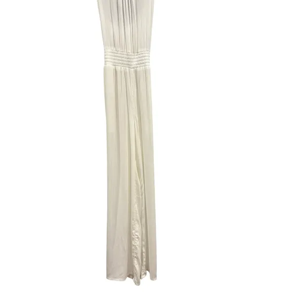 NWT prAna Fernie Wide Leg Jumpsuit M White Beach Crinkle Modal Resort Boho - Image 6