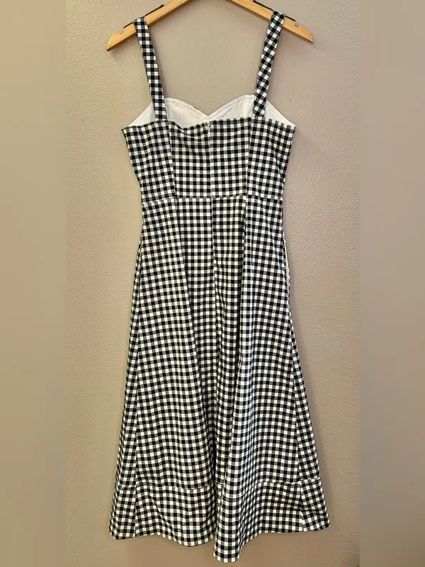NWT Avec Les Filles Gingham Check Fit and Flare Sweetheart Dress - Image 5
