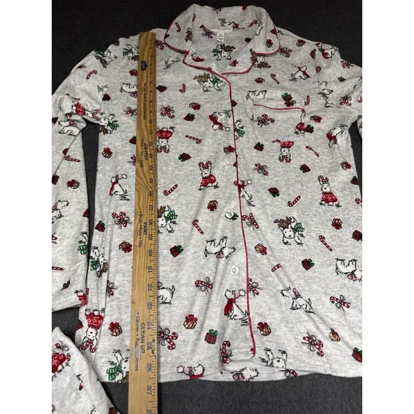 Laura‎ Ashley Pajama Set West Highland Dog Scottie sz M Christmas Westie Soft - Image 3