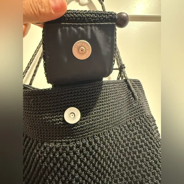 NWOT The Sak Black‎ Crochet Shoulder Boho Tote Bag - Image 3