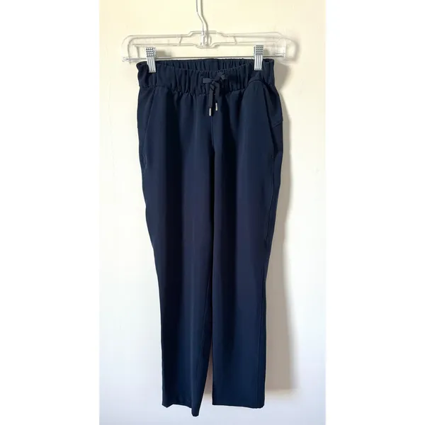 Lululemon Keep Moving Pant 7/8 High-Rise Pull On Elastic Pants Navy Blue Size 2 - Image 3