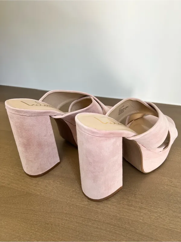 Lulu's Pale Pink Aliany Platform Mule Heels size 8 - Image 3
