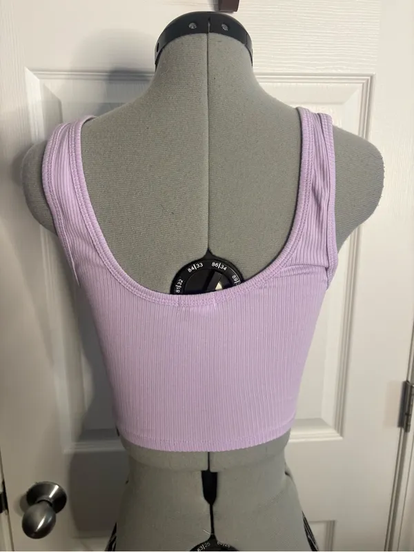 Garage ribbed ruched crop top, XS - Image 3