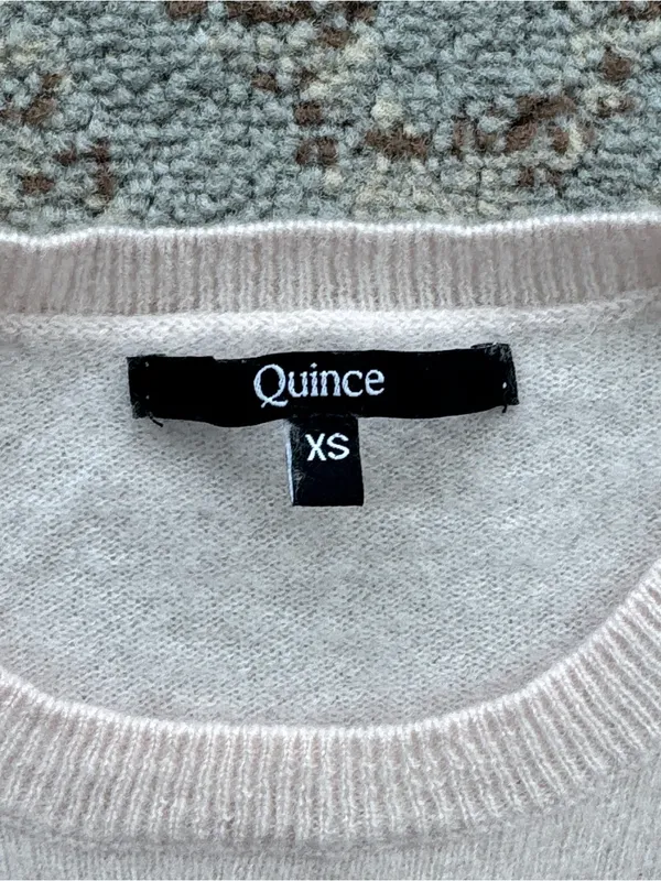 Quince Cashmere Crewneck Sweater Light Pink XS - Image 2